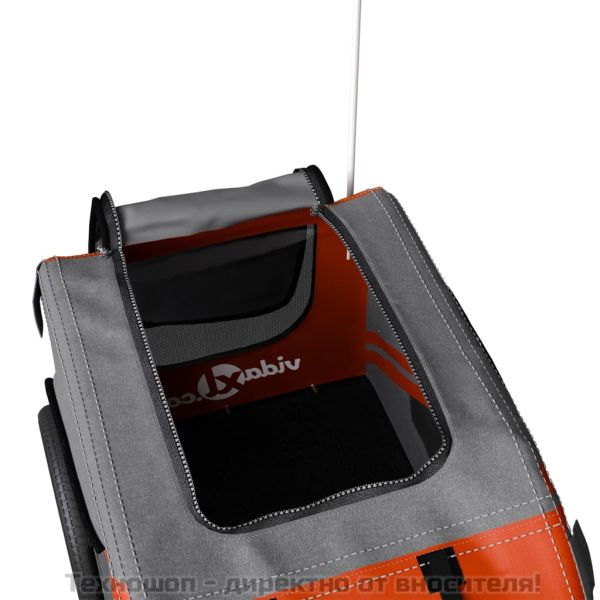 Ремарке за колело за любимци оранжев черен Оксфорд плат желязо