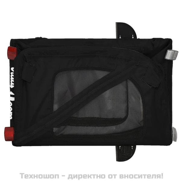 Ремарке за колело за любимци черно Оксфорд плат и желязо