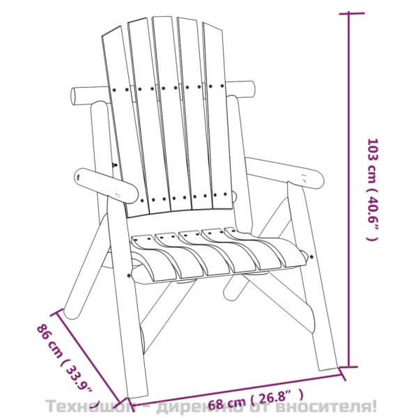 Градински лаундж комплект от 5 части, масивно дърво смърч