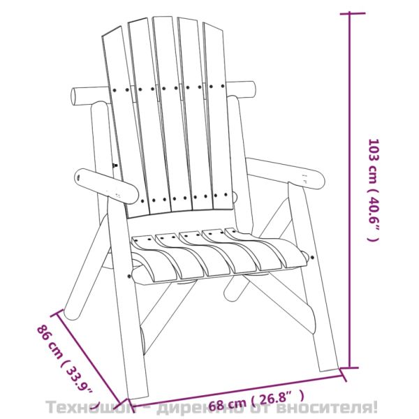 Градински лаундж комплект от 3 части, масивно дърво смърч