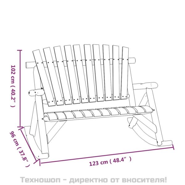 Градински лаундж комплект от 3 части, масивно дърво смърч