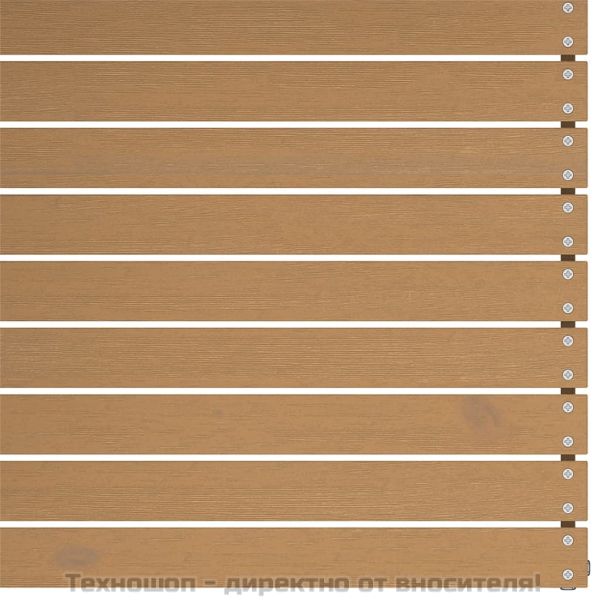 Градински ъглов диван с кремави възглавници, борово дърво масив