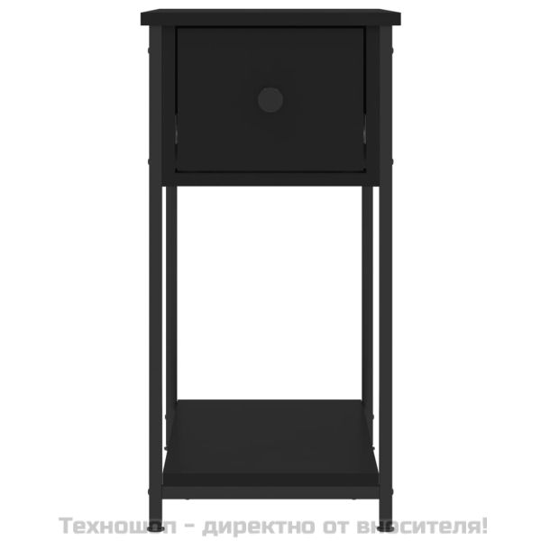 Нощно шкафче, черно, 30x60x60 см, инженерно дърво