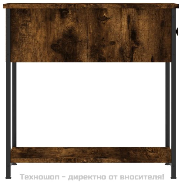 Нощно шкафче, опушен дъб, 30x60x60 см, инженерно дърво