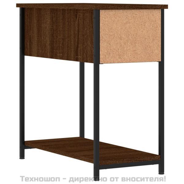 Нощно шкафче, кафяв дъб, 30x60x60 см, инженерно дърво