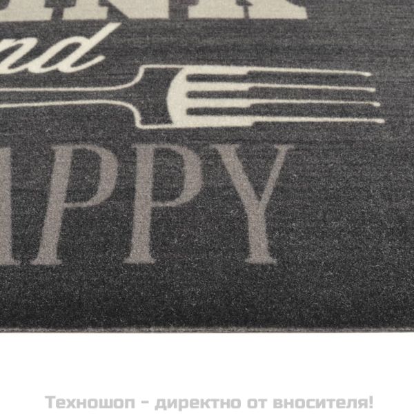 Кухненско килимче, миещо, тематично, черно, 45x150 см, кадифе