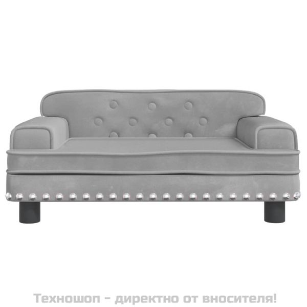 Кучешко легло светлосиво 70x45x30 см кадифе