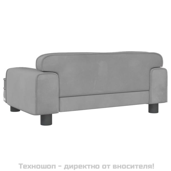 Кучешко легло светлосиво 70x45x30 см кадифе