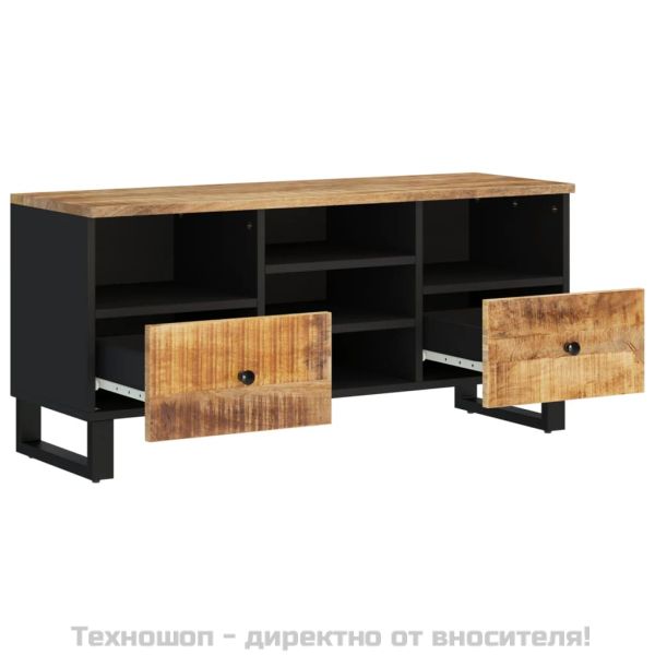 ТВ шкаф, 100x33x46 см, масивно мангово и инженерно дърво