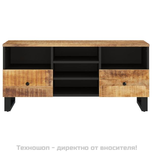 ТВ шкаф, 100x33x46 см, масивно мангово и инженерно дърво