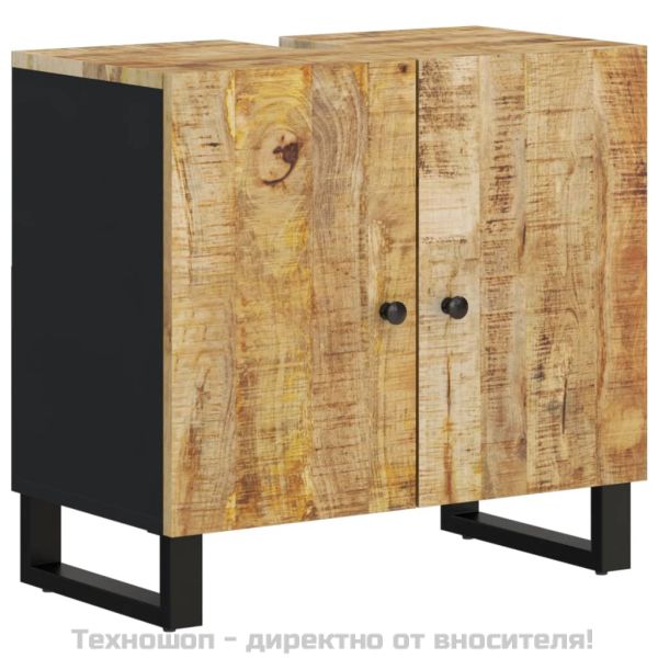 Шкаф за мивка, 62x33x58 см, масивно мангово и инженерно дърво