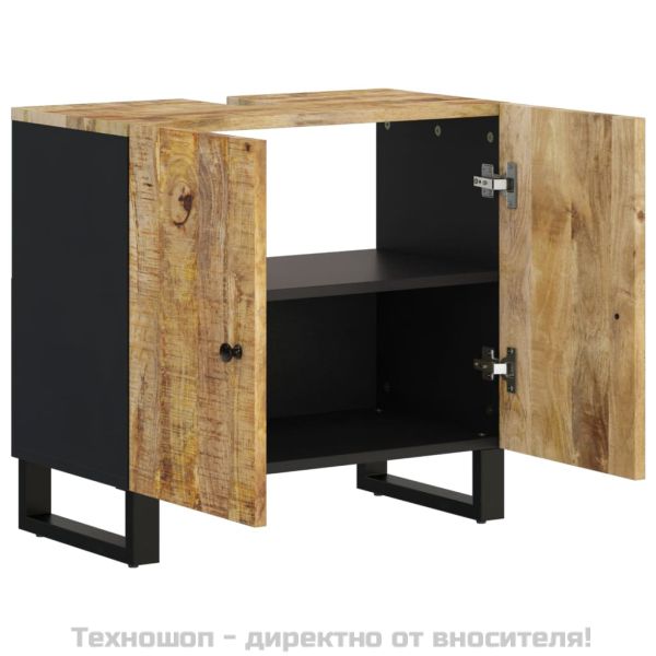 Шкаф за мивка, 62x33x58 см, масивно мангово и инженерно дърво