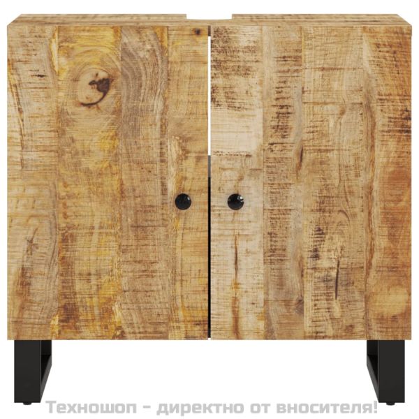Шкаф за мивка, 62x33x58 см, масивно мангово и инженерно дърво