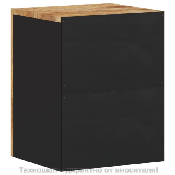 Стенен шкаф за баня 38x33x48 см масивно мангово дърво
