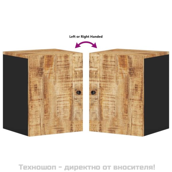 Стенен шкаф за баня 38x33x48 см масивно мангово дърво