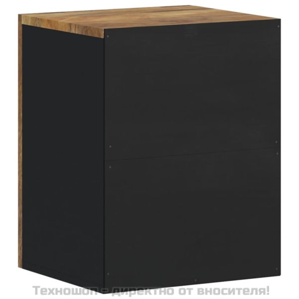 Стенен шкаф за баня 38x33x48 см масивно мангово дърво