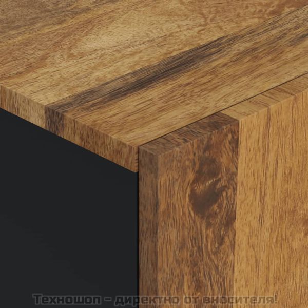 Стенен шкаф за баня 38x33x48 см масивно мангово дърво