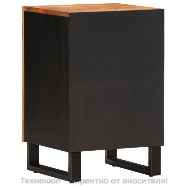 Шкаф за баня 38x33x58 см масивно акациево дърво