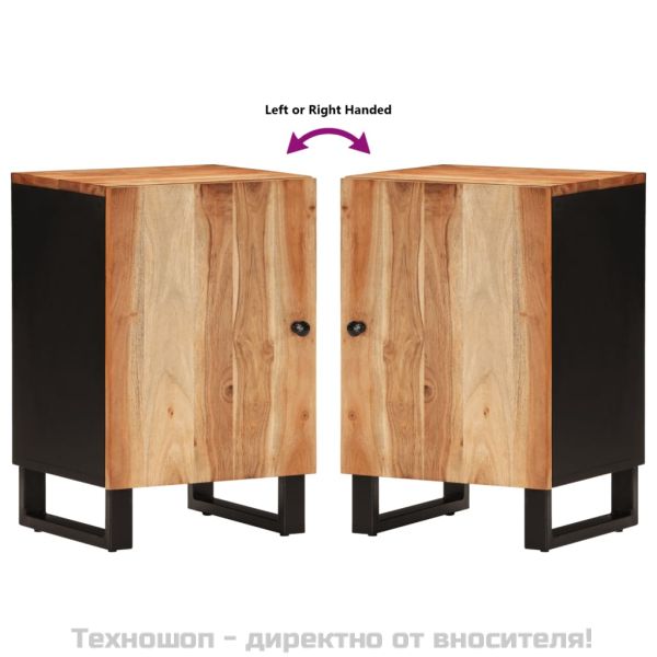 Шкаф за баня 38x33x58 см масивно акациево дърво