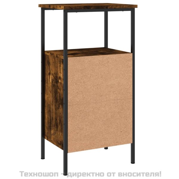 Нощно шкафче, опушен дъб, 41x31x80 см, инженерно дърво