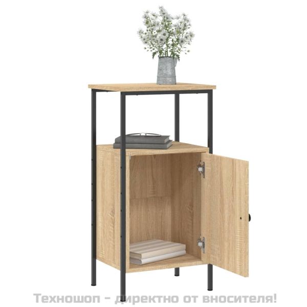 Нощно шкафче, дъб сонома, 41x31x80 см, инженерно дърво