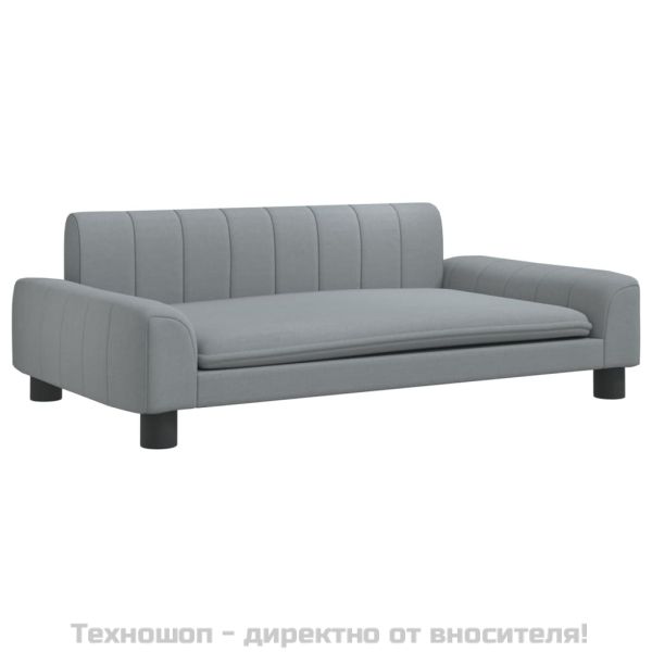 Детски диван, светлосив, 90x53x30 см, текстил