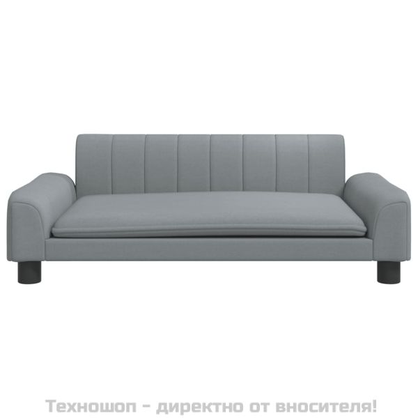 Детски диван, светлосив, 90x53x30 см, текстил