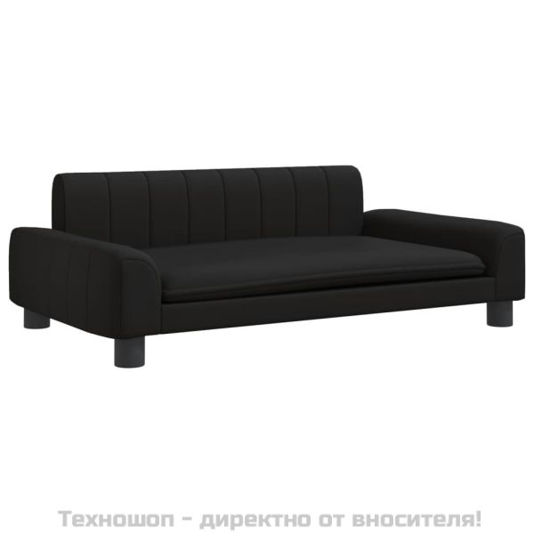 Детски диван черен 90x53x30 см изкуствена кожа