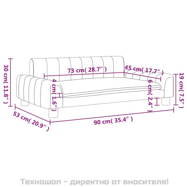Детски диван черен 90x53x30 см изкуствена кожа