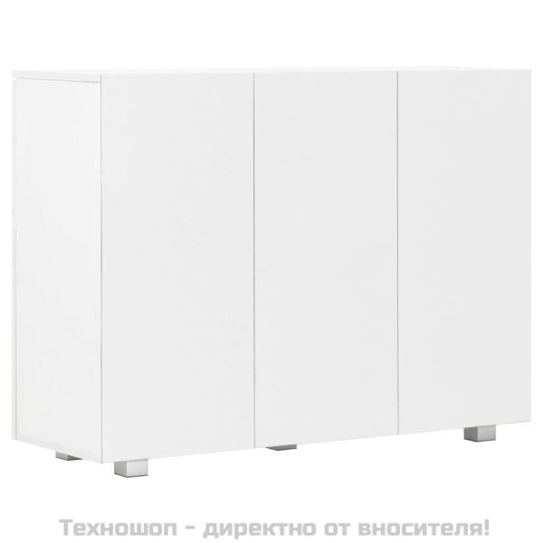 Бюфет, бяло със силен гланц, 107x35x80,5 см