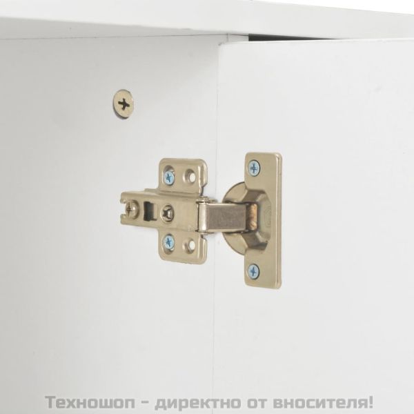 Бюфет, бяло със силен гланц, 107x35x80,5 см