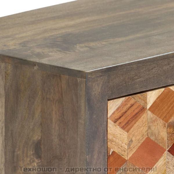 ТВ шкаф, сив, 120x30x40 см, манго масив