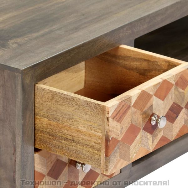 ТВ шкаф, сив, 120x30x40 см, манго масив