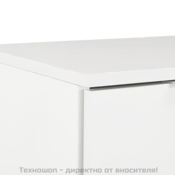 Бюфет, бяло със силен гланц, 71x35x80 см, инженерно дърво