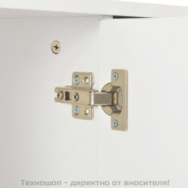 Бюфет, бяло със силен гланц, 71x35x80 см, инженерно дърво