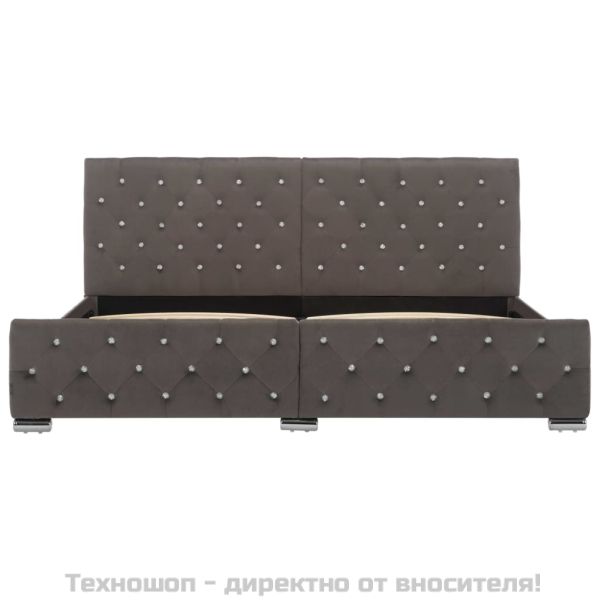 Рамка за легло сива кадифе 180x200 см