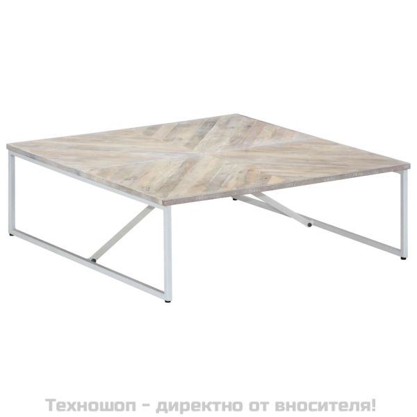 Маса за кафе, 110x110x36 см, мангово дърво масив