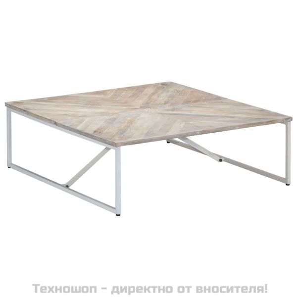 Маса за кафе, 110x110x36 см, мангово дърво масив