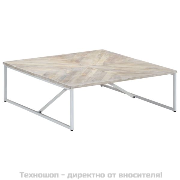 Маса за кафе, 110x110x36 см, мангово дърво масив