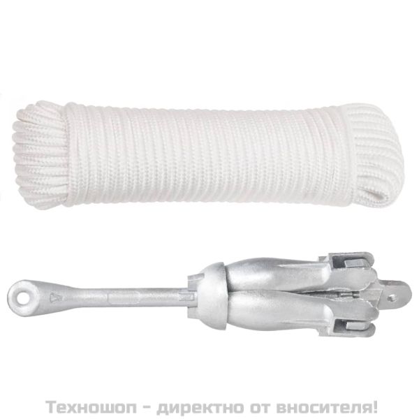 Сгъваема котва с въже сребриста 8 kg Горещо поцинкован чугун