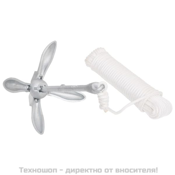 Сгъваема котва с въже сребриста 8 kg Горещо поцинкован чугун