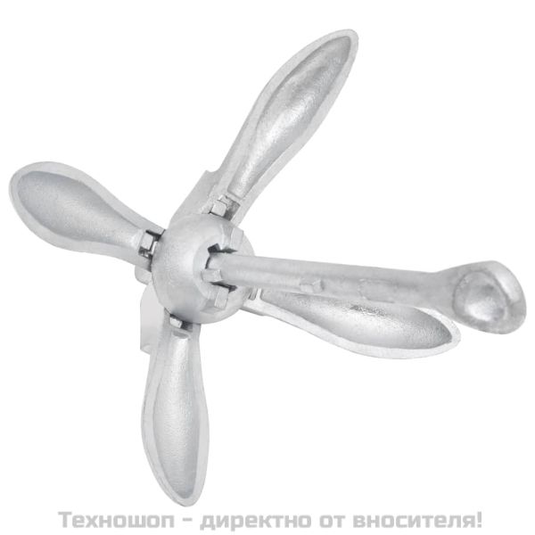 Сгъваема котва с въже сребриста 8 kg Горещо поцинкован чугун