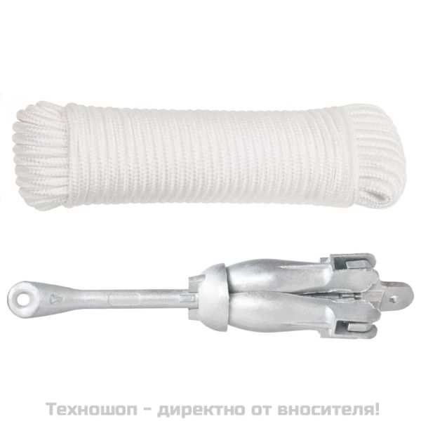 Сгъваема котва с въже сребриста 6 kg Горещо поцинкован чугун