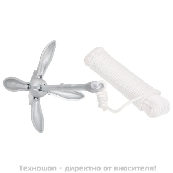 Сгъваема котва с въже сребриста 6 kg Горещо поцинкован чугун