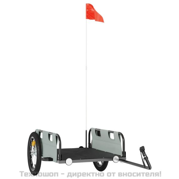 Ремарке за колело, сиво, Оксфорд плат и желязо