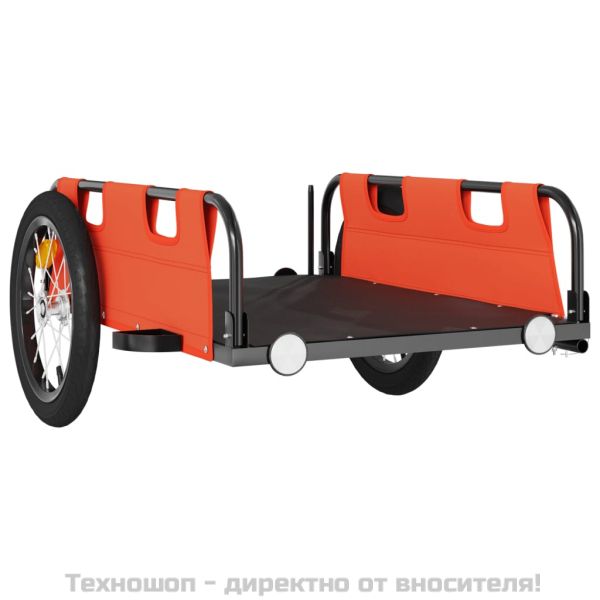 Ремарке за колело, оранжево, Оксфорд плат и желязо