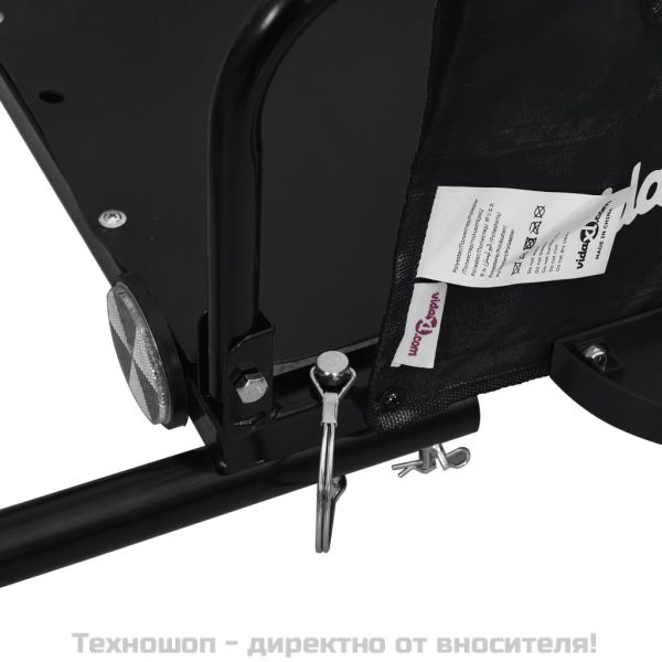 Ремарке за колело, черно, Оксфорд плат и желязо