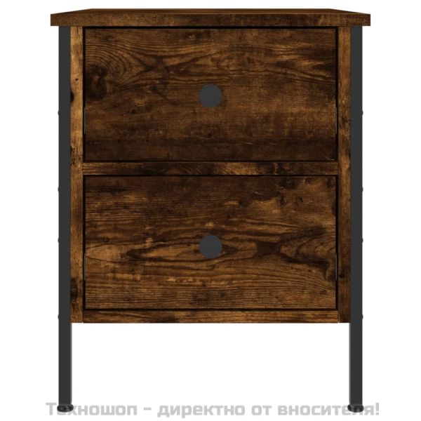 Нощно шкафче, опушен дъб, 40x42x50 см, инженерно дърво