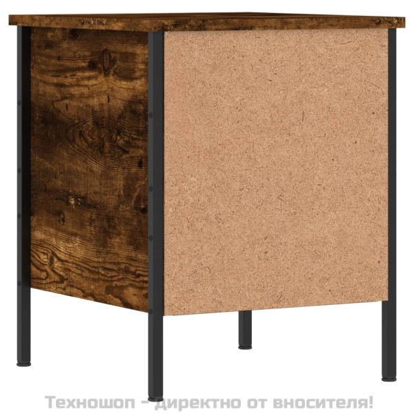 Нощно шкафче, опушен дъб, 40x42x50 см, инженерно дърво