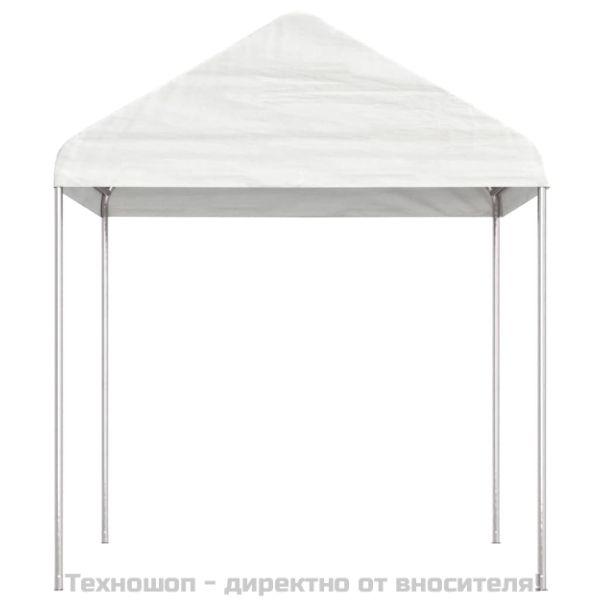 Навес с покрив бял 20,07x2,28x2,69 м полиетилен